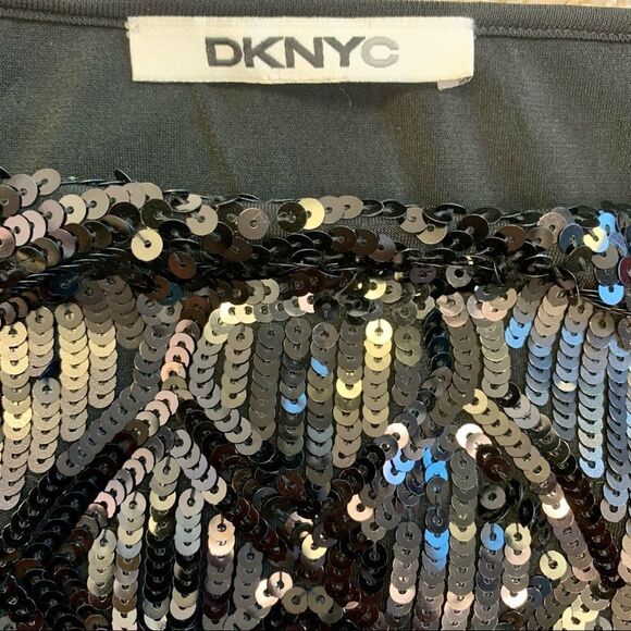 Dknyc Black sequin stretchy Miniskirt size L - Picture 3 of 6